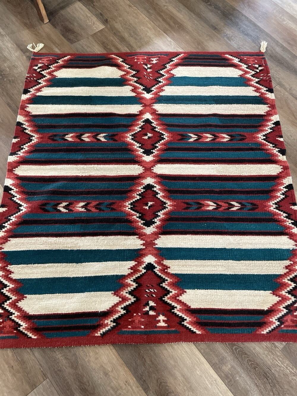4x7 ft Southwestern Navajo Style Wool Tribal Mexican Chief Blanket